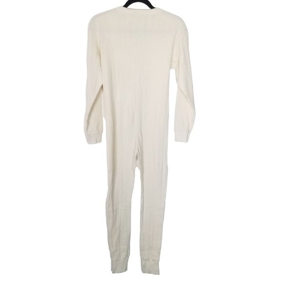 Victoria's Secret Country Womens S Cream Button Front One-Piece Thermal Pajamas - Picture 8 of 8